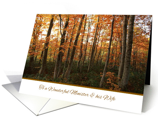 Thanksgiving to Minister and his Wife - Autumn Forest card (1083936)