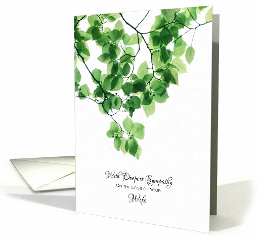 Sympathy Loss of Wife - Green Leaves card (1088874)