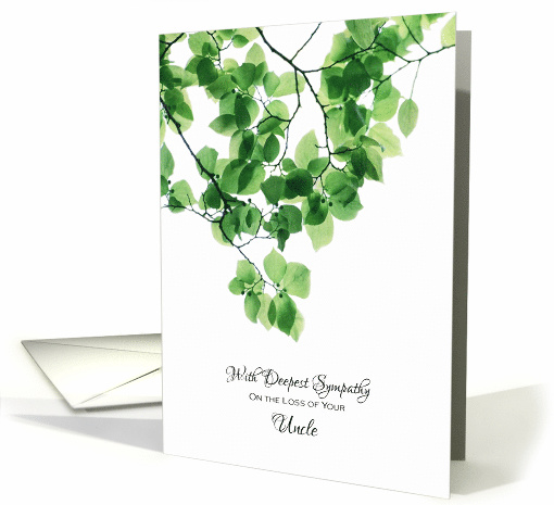 Sympathy Loss of Uncle - Green Leaves card (1088878)