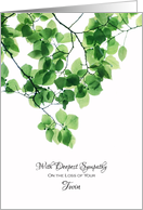 Sympathy Loss of Twin - Green Leaves card