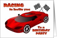 Race Car Birthday Party Invitation card