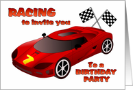 Race Car 7th Birthday Party Invitation card