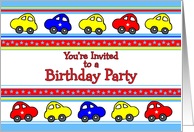 Cars and Stars Birthday Party Invitation card