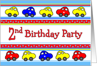 Cars and Stars 2nd Birthday Party Invitation card