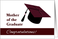 Congratulations for Mother of Graduate - Grad Cap card