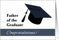 Congratulations for Father of Graduate - Blue and Black Grad Cap card