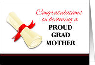 Congratulations for Mother of Graduate - Diploma with Red Ribbon card