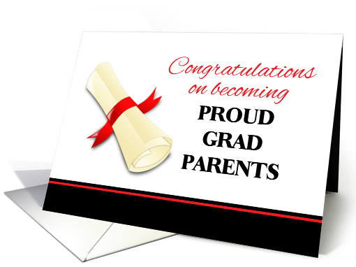 Congratulations For Parents Of Graduate Diploma With Red