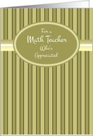 Math Teacher Thank You card