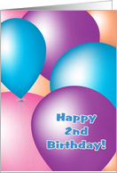 Happy 2nd Birthday - Balloons card