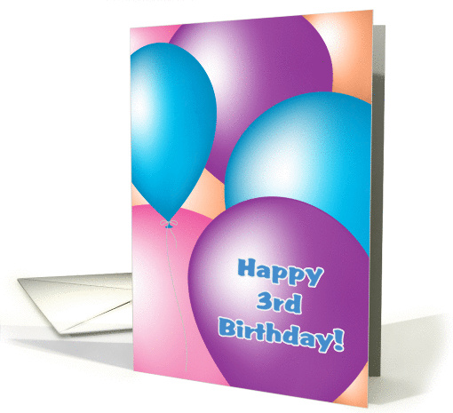 Happy 3rd Birthday - Balloons card (1095370)