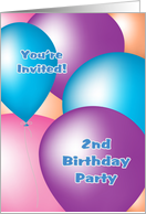 2nd Birthday Party Invitation - Big Balloons card