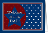 Welcome Home Dad - Red, White and Blue Stars card