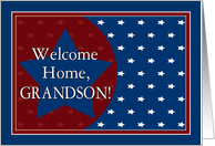 Welcome Home Grandson - Red, White and Blue Stars card