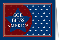 God Bless America - Red, White and Blue Stars card