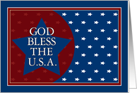 God Bless the USA - Red, White and Blue Stars card