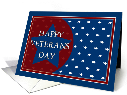 Happy Veterans Day - Red, White and Blue Stars card (1103030)