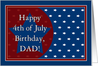 Happy 4th of July Birthday for Dad - Red, White and Blue Stars card