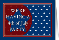 Fourth of July Party Invitation - Red, White and Blue Stars card