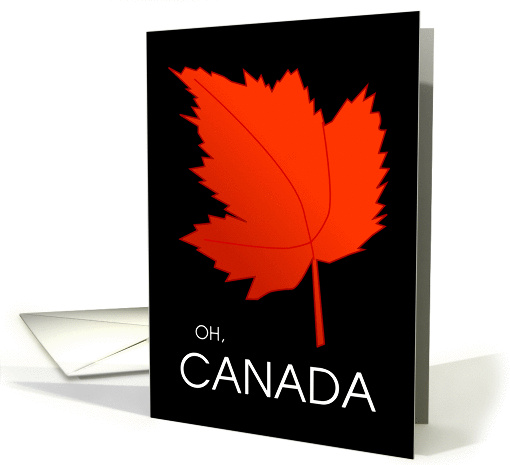 Happy Canada Day - Oh, Canada - Red Maple Leaf card (1110938)