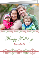Happy Holidays From All of Us - Snowflake Photo card