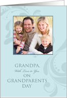 Grandparents Day to Grandpa - Blue Swirls Photo card