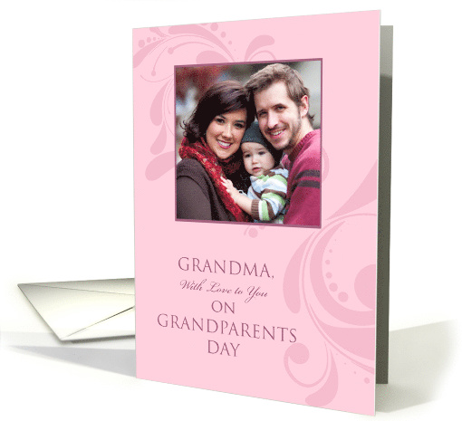 Grandparents Day to Grandma - Pink Swirls Photo card (1112206)