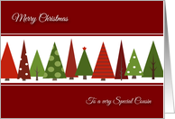 Merry Christmas for Cousin - Festive Christmas Trees card