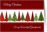 Merry Christmas for Grandparents - Festive Christmas Trees card