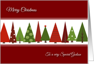 Merry Christmas for Godson - Festive Christmas Trees card