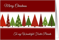Merry Christmas for Foster Parents - Festive Christmas Trees card