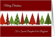 Merry Christmas for Daughter and her Boyfriend - Festive Trees card