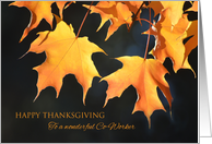 Business Happy Thanksgiving for Co-Worker - Golden Maple Leaves card