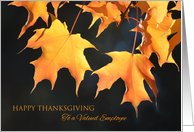 Business Happy Thanksgiving for Employee - Golden Maple Leaves card