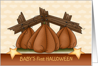 Baby’s First Halloween - Three Pumpkins in a Pumpkin Patch card