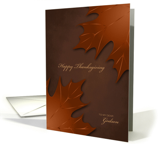 Thanksgiving to Godson - Warm Autumn Leaves card (1122442)