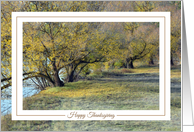 Happy Thanksgiving - Autumn Trees on the Rivers Edge card