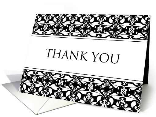 Business Thank You Black and White Damask card (1132126)