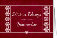 Christmas Blessings for Sister in Law - Snowflakes card