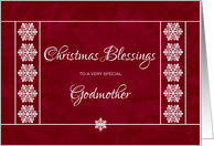 Christmas Blessings for Godmother - Snowflakes card