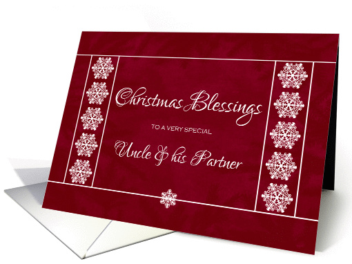 Christmas Blessings for Uncle and Partner - Snowflakes card (1136612)