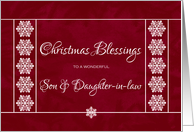 Christmas Blessings for Son and Daughter in Law - Snowflakes card