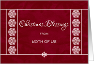 Christmas Blessings From Both of Us - Snowflakes card