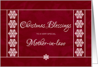Christmas Blessings for Mother in Law - Snowflakes card