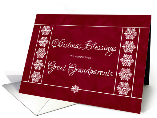 Christmas Blessings for Great Grandparents - Snowflakes card (1136794)