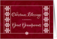 Christmas Blessings for Great Grandparents - Snowflakes card