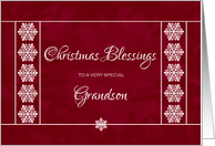 Christmas Blessings for Grandson - Snowflakes card