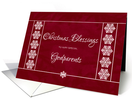 Christmas Blessings for Godparents - Snowflakes card (1136828)