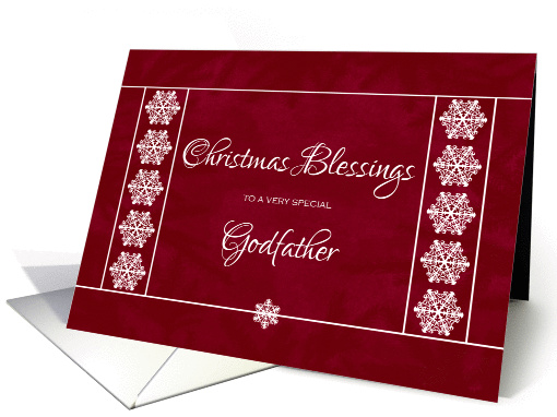 Christmas Blessings for Godfather - Snowflakes card (1136848)