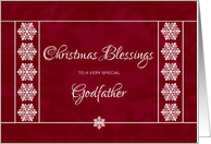Christmas Blessings for Godfather - Snowflakes card